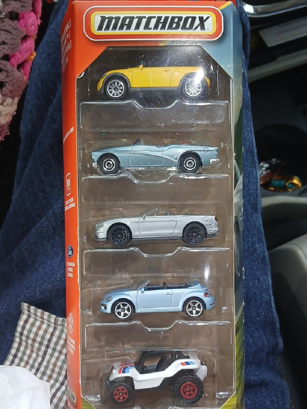 Matchbox Kids Toy Car 5-Pack - Yellow, Light Blue, Silver, White, Blue